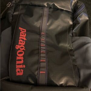 Patagonia Grey, Blue, and Peach Backpack